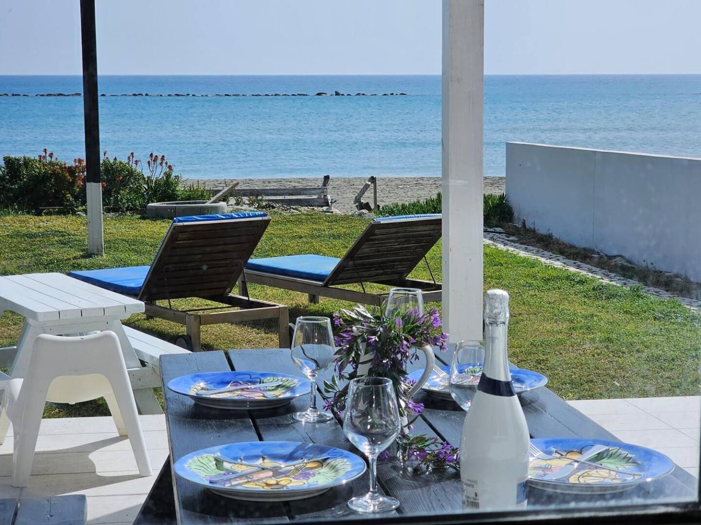 Ammos Beachfront Villa Paradise 拉纳卡 外观 照片
